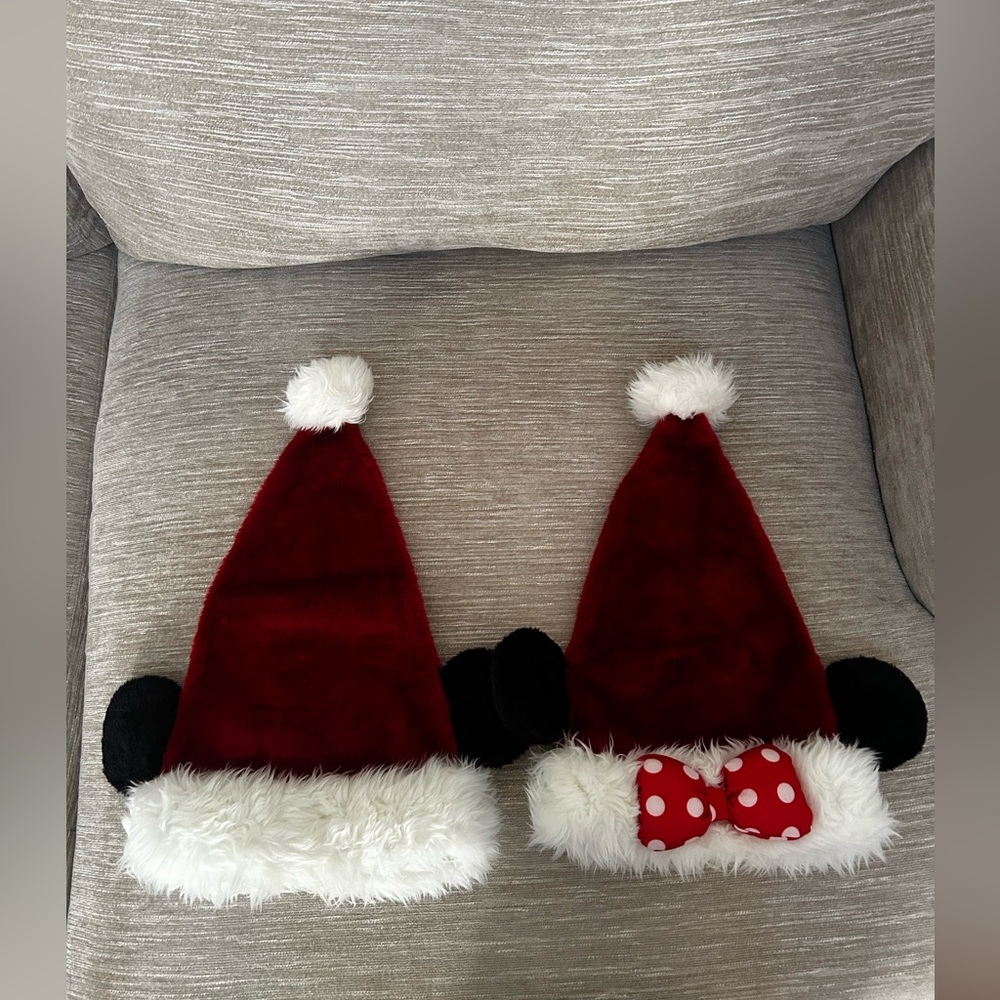 Disney Parks Mickey & Minnie Christmas Ear Hats In Great Condition
